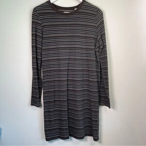 Billy Reid pima cotton/cashmere striped Crewneck long sleeve shirt dress size M